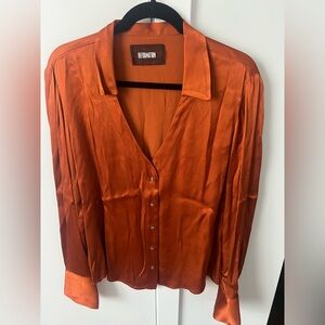 Reformation Silk Top in Burnt Orange
